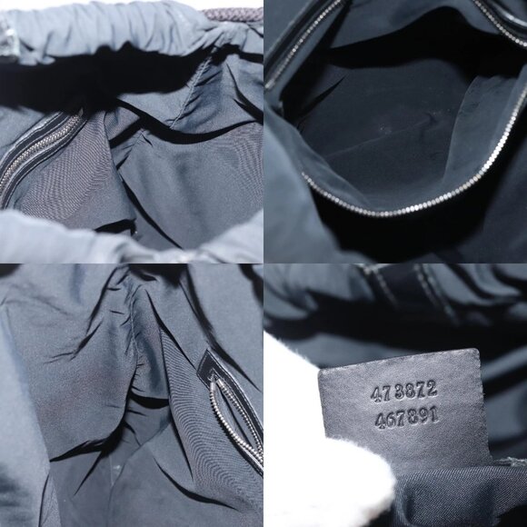 GUCCI GG Supreme Sherry Line Backpack PVC Black Auth BA5738 - Picture 15 of 15